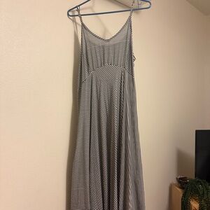 Acacia Swimwear Black and White Striped Maxi Dress